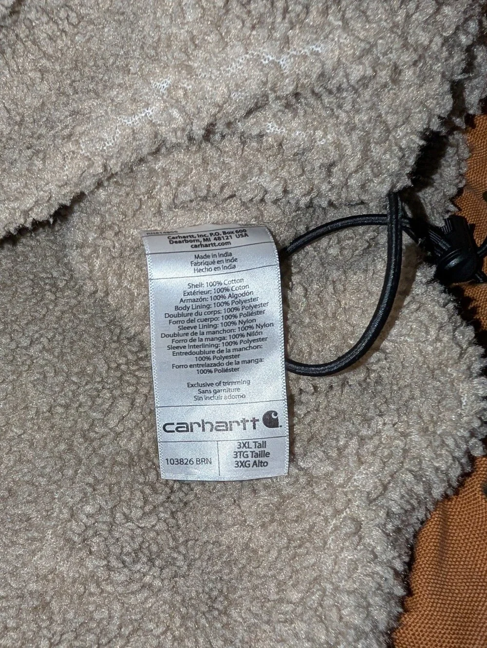 Carhartt Washed Duck Bartlett Jacket Brown Tan Men's 3XL TALL 103826